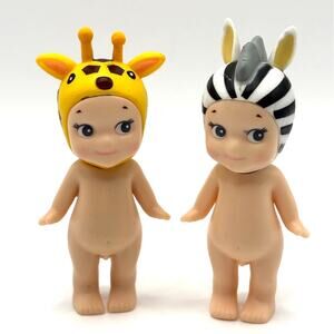 2 New Kawaii Cupid Angel Mini Figures Giraffe, Zebra Costumes, Cute Toy, Gift